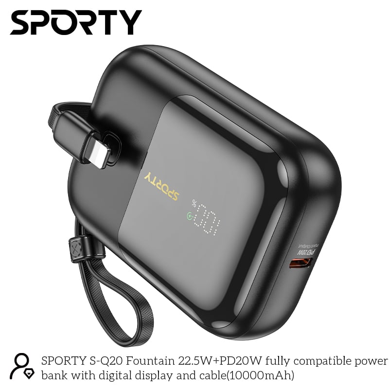 Q20 Fountain 10000mAh Power Bank with Fast Charging Q20 Fountain 10000mAh Power Bank with Fast Charging