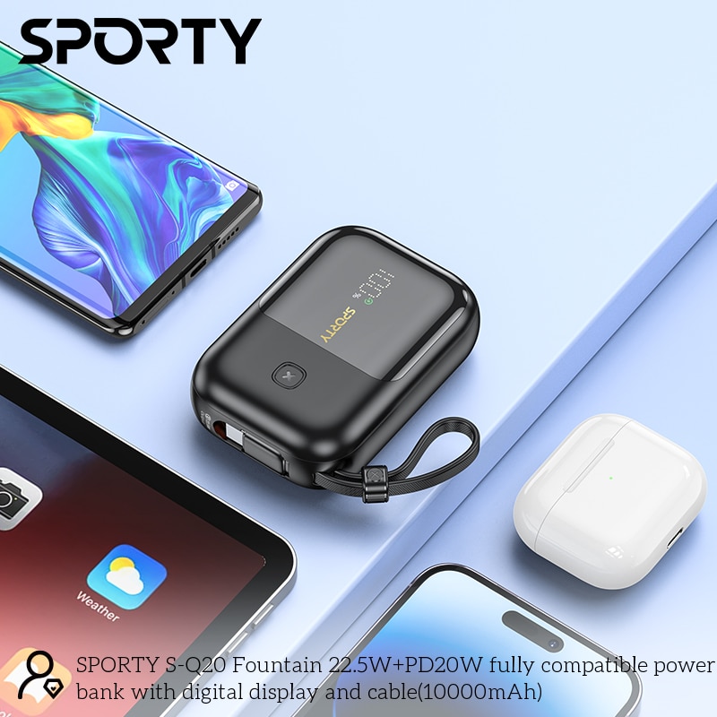 Q20 Fountain 10000mAh Power Bank with Fast Charging Q20 Fountain 10000mAh Power Bank with Fast Charging